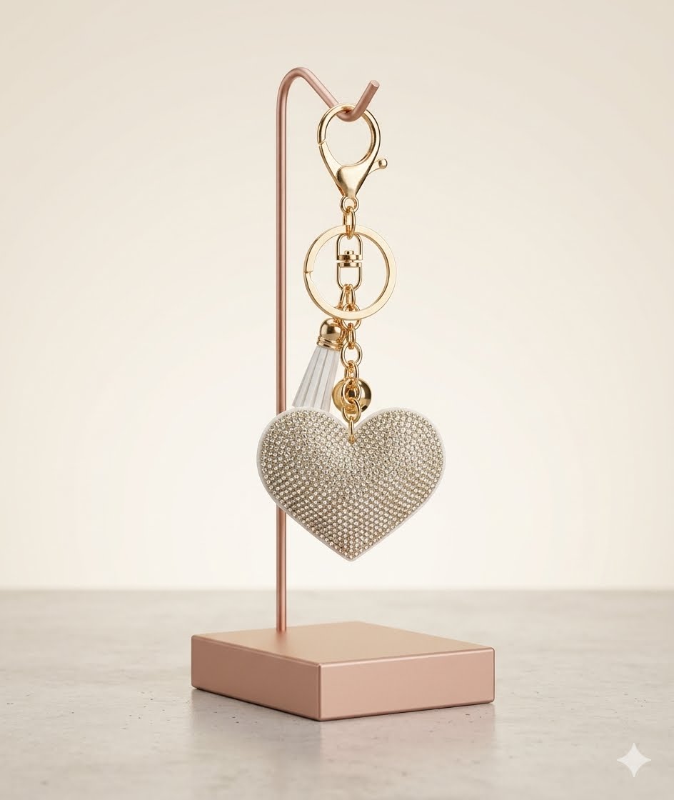 Crystal Rhinestone Heart Keychain