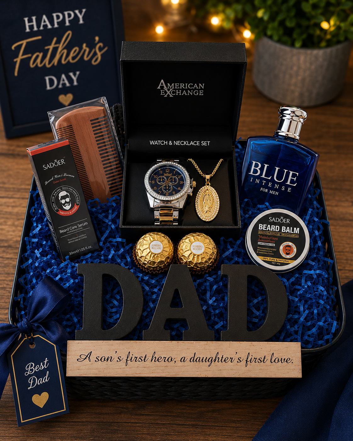 "Blue Valor Father's Day Gift basket"
