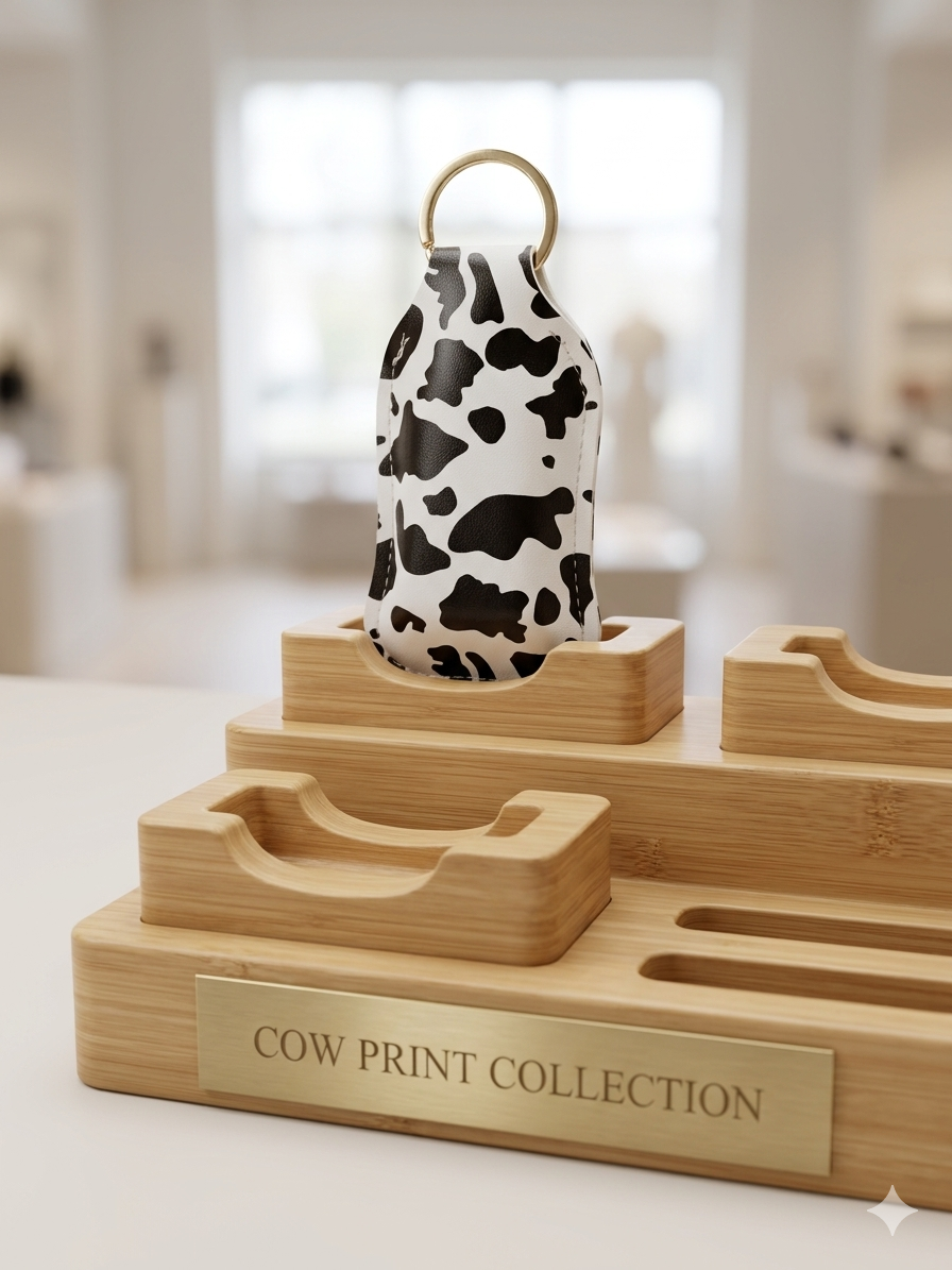 Cow Print Keychain Collection – 3 Styles