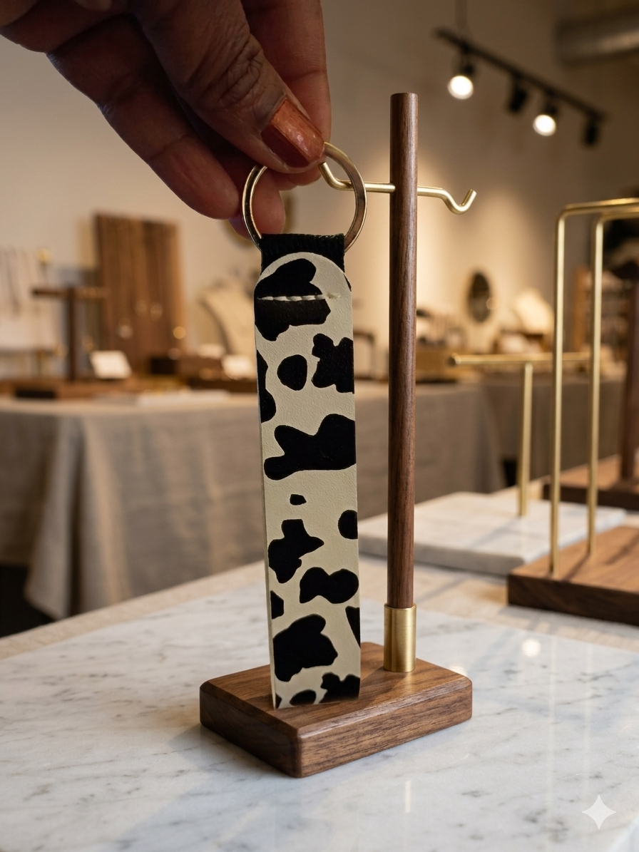 Cow Print Keychain Collection – 3 Styles