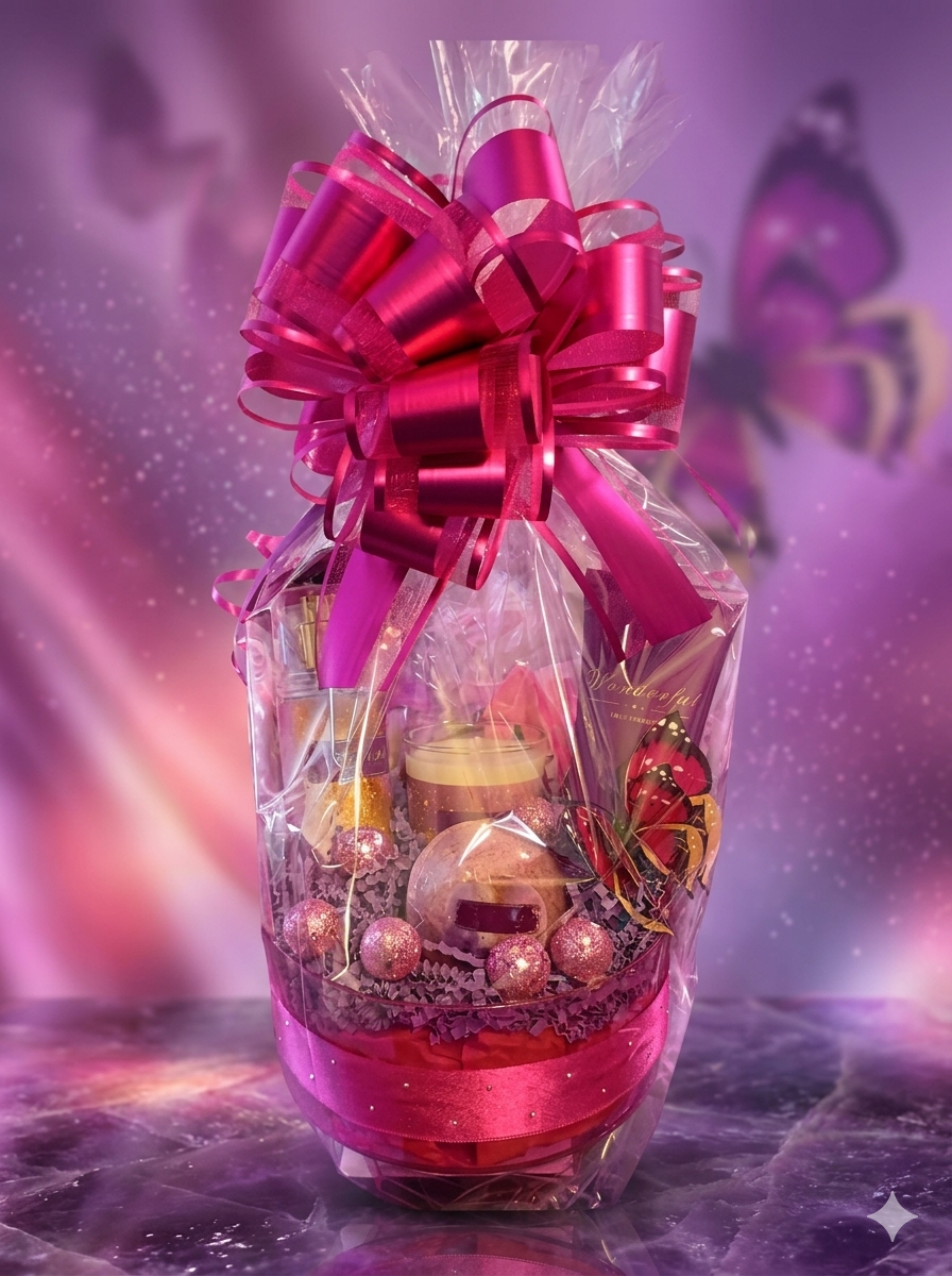 Hot Pink Glam Spa Gift Basket
