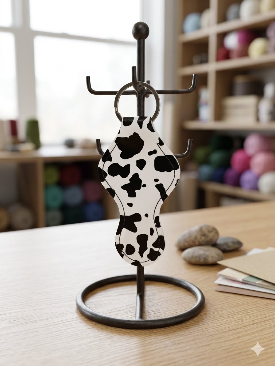 Cow Print Keychain Collection – 3 Styles