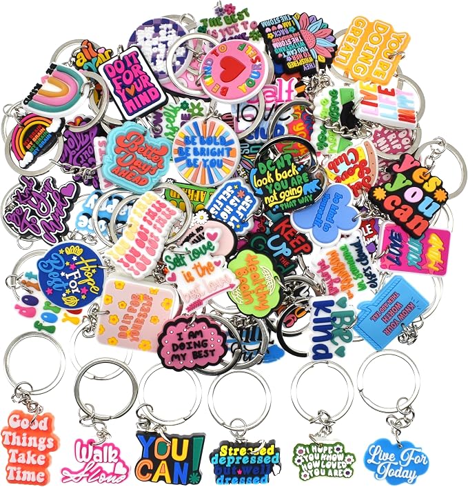 Motivational PVC Keychain and Purse Charm collection