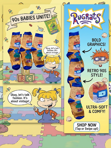 "Retro Rugrats socks"