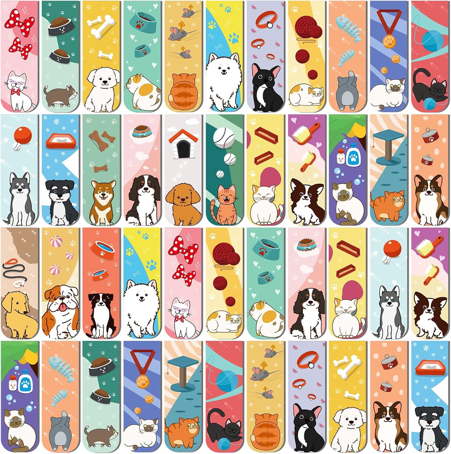 Cat and Dog Magnetic Bookmarks
