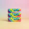 Rainbow Butter Squishy Toy - colorful tie-dye stress relief fidget toy