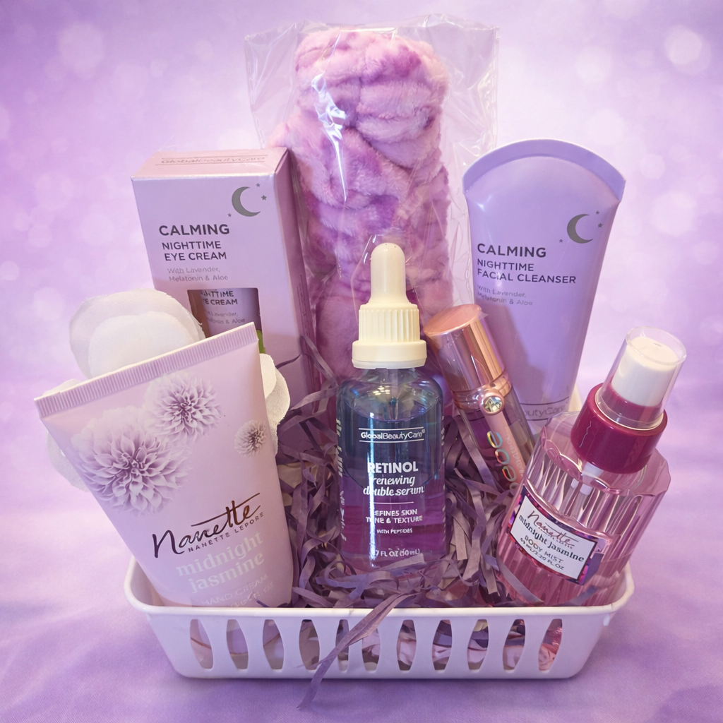 "Midnight Calm Nighttime Self-Care Basket"