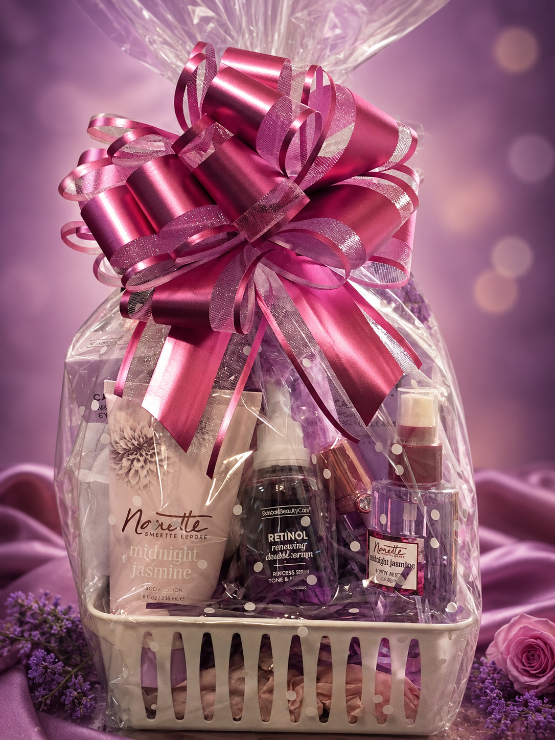"Midnight Calm Nighttime Self-Care Basket"
